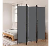Keketa 5-Panel Room Divider Folding Panel Screen, Movable Partition, Privacy Separator, Wall Furniture Indoor Bedroom Office Anthracite 250x220 cm Fabric