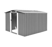 Keketa Garden Shed, Outdoor Garden Storage Shed, Garden Tool Shed, Storage Box Garden Furniture 257x298x178 cm Metal Grey