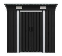 Keketa Garden Shed, Outdoor Garden Storage Shed, Garden Tool Shed, Storage Box Garden Furniture Anthracite Steel