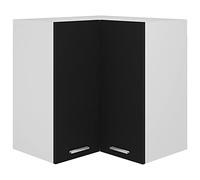 Keketa Hanging Corner Cabinet Indoor Kitchen Cabinet Wall Storage Space Shelf Cupboard Kitchen Furniture Black 57x57x60 cm Engineered Wood