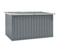 Keketa Large Garden Storage Box, Metal Deck Box, Outdoor Storage Shed, Garden Tool Shed, Heavy Duty Storage Box Grey 171x99x93 cm