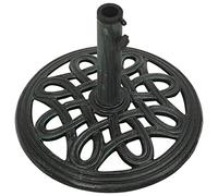 Keketa Umbrella Base with Adapter, Parasol Base with Floral Pattern, Heavy Duty Metal Garden Patio Furniture Stand for Umbrella, Canopy, Gazebo, Awning Green 40x40x32 cm Cast Iron