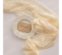 Keketoarrange Cheesecloth Table Runner Ivory Cream White Gauze Rustic Cheese Cloth Spring Table Runner 120 Inch 10 FT for Wedding Baby Bridal Shower Party Long Sheer Boho Home Decorations