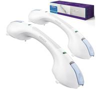 KEKOY 17.5 Inch Suction Grab Rails for Bathroom and Bathtubs with Indicator 2 Pack, Heavy Duty Safety Shower Hand Rails, Bath Aids Grab Handles for Disabled and Elderly,No Drilling and Removable,Blue