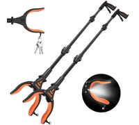Kekoy 2-Pack Reacher Grabber Tool with Light, 81cm Foldable Picker Upper Grabber, Grabber Stick for Elderly, Reaching Assist Tool for Trash Pick Up, Grippers for Disabled Litter Picker(Orange）