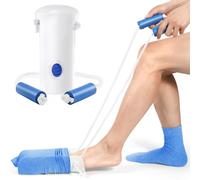 Kekoy 4.5inch Large Sock Aids for Putting Socks On for Men and Women | Easy to Use Than Sock Aid with Three-Finger, Sock Helper with Foam Handles for Disabled Aids, Elderly (White)