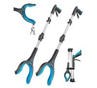 Kekoy 44'' 2-Pack Litter Pickers for Adults, Extra Long Portable Grabber Stick for Elderly, Helping Hand Grabber for Disabled Aid Picker Upper Grabber（2 Pack Sky Blue, 111cm）