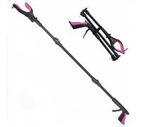 Kekoy 44'' Grabber Reacher Tool with Light, Extra Long Litter Pickers for Adults Grabber Stick for Elderly, Helping Hand Grabber for Disabled Aid Picker Upper, Rubbish Pick Up (Dark Rose)