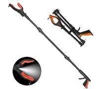 Kekoy 44'' Grabber Reacher Tool With Light, Extra Long Litter Pickers For Adults Grabber Stick For Elderly, Helping Hand Grabber For Disabled Aid Picker Upper Grabber,Portable Rubbish Pick Up (Orange)