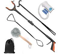 Kekoy 6 Piece Hip Replacement Recovery Aids for Limited Mobility, Seniors, Hip Kit for Total Hip Replacement with 32" Grabber, Sock Aid, Dressing Aid with Shoe Horn, Leg Lifter, Bath Sponge