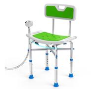 KEKOY Heavy Duty Shower Chair with Back, Height Adjustable Padded Bath Seat, Shower Bench Bathtub Stool for Elderly, Senior, Handicap & Disabled, Cobalt