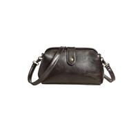 KEKUBUWE PU Leather Retro Handmade Bag, Unique Opening Small Cross Body Shoulder Bag, Vintage Doctor Bag for Women (Coffee,One Size)