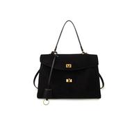 KEKUBUWE Suede Tote Bag for Women, Women's Top Handle Bag, Shoulder Handbags for Ladies, Large Brown Crossbody Bag (Black,Small)