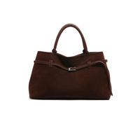 KEKUBUWE Suede Tote Bags for Women, Faux Leather Top Handbags, Large Brown Top Handle Work Tote Bag (Coffee,One Size)