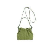 KEKUBUWE Women Faux Suede Tote Handbags, Drawstring Bucket Bag, Retro Slouchy Shoulder Bag, Everyday Satchel Purse (Green,One Size)