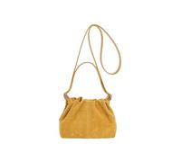 KEKUBUWE Women Faux Suede Tote Handbags, Drawstring Bucket Bag, Retro Slouchy Shoulder Bag, Everyday Satchel Purse (Yellow,One Size)