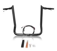 kekykm 1 ¼" 16" meathook bar Ape Hanger Handlebar For Harley Davidson Bagger Touring Electra Glide Street Glide Ultra Limited FLHX FLHT FLHTK Models 2014-2023, Miter Cut Heated Option, Gloss Black