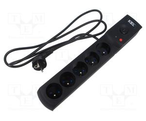 KEL AX5/PRO/1,5M/CZARNY Plug socket strip