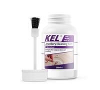 KEL - Jewellery Cleaning Bath, For Gold & Silver Fine Dress Jewellery, Gentle Easy To Use Cleaner Kit Restores Shine & Sparkle - 250ml + Brush