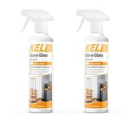 KEL - Stove Glass Cleaner Spray, Dissolves Soot, Grease & Tar, Maintains Oven Doors, Glass Fireplaces & Hearths, Removes Residue Effectively - 500ml x 2