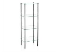 Kela 18051 Shelf, 4 tiers, Metal/Safety glass, 40 x 30 x 106 cm, Lars, Chrome-plated