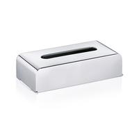 Kela 22860 Facial Tissue Box with wall mount, 27 x 12.5 x 7 cm, 18/10 stainless steel, Faber, Shiny silver