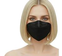 kela 5 pieces black FFP2 respirator mask with free ear loop extension, made in Germany, climate-neutral respirator mask with improved breathability