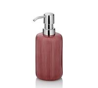 kela AVA Soap Dispenser 350 ml, Red, Ceramic, Pump Bottle, Refillable Dishwashing Liquid Dispenser, Shiny