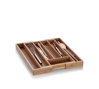 Kela bamboo cutlery tray for drawers 28.5-39 x 34 x 5 cm, extendable, drawer insert with 5 or 7 compartments, KALMA, drawer organiser kitchen