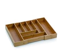 kela bamboo cutlery tray for drawers 35 - 58 x 43 x 6.5 cm, extendable, drawer insert with 6 or 8 compartments, KALMA, drawer organiser kitchen