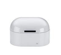 kela bread box metal with ventilation holes 25x15x17cm, small bread box with hinged lid, FRISCOLINO, bread storage box, white glossy