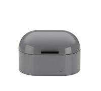 Kela bread box metal with ventilation holes 25x15x17cm, small bread box with hinged lid, FRISCOLINO, bread storage box, light grey glossy