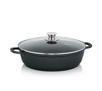 kela cast Aluminium braising pan 32 cm high Rim KERROS, Induction Serving pan Coated with lid, Paella pan