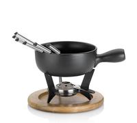 kela Cheese Fondue Set 10 pcs, Ceramic Fondue for 6 Persons Country, Cheese Fondue Set with Fuel Paste Holder, Forks, Fork Holder