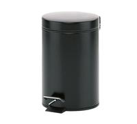 Kela, metal pedal, bathroom inner carrying handle, MONACO, cosmetic bin black, waste bin black matt, 3l