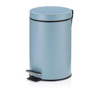 Kela cosmetic bin blue 3l, metal pedal bin bathroom, bathroom waste bin with inner bin and carrying handle, MONACO, frost blue matt