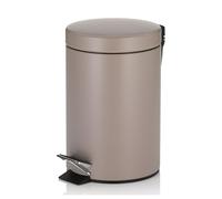 Kela cosmetic bin brown 3l, metal pedal bin bathroom, bathroom waste bin with inner bin and carrying handle, MONACO, cashmere brown matt