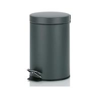 Kela cosmetic bin grey 3l, metal pedal bin bathroom, bathroom waste bin with inner bin and carrying handle, MONACO, dark grey matt