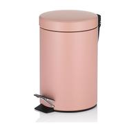 Kela cosmetic bin pink 3l, metal pedal bin bathroom, bathroom waste bin with inner bin and carrying handle, MONACO, antique pink matt
