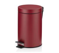 Kela cosmetic bin red 3l, metal pedal bin bathroom, bathroom waste bin with inner bin and carrying handle, MONACO, raspberry red matt