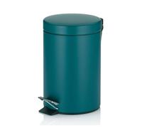 Kela cosmetic bin turquoise 3l, metal pedal bin bathroom, bathroom waste bin with inner bin and carrying handle, MONACO, petrol matt