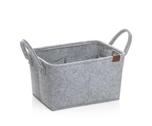 kela Fay 24462 Felt Basket, Light Grey, Carry Handle