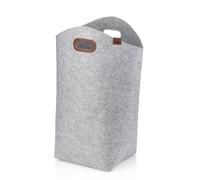 kela felt laundry bag foldable, Laundry Baskets, laundry collector 61 cm, FAY, reinforced handles, light grey