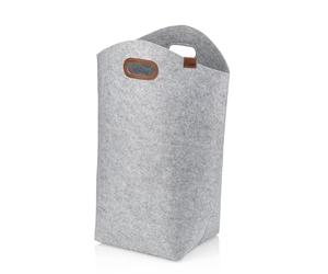kela felt laundry bag foldable, Laundry Baskets, laundry collector 61 cm, FAY, reinforced handles, light grey