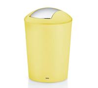 kela MARTA Cosmetic Bin 1.7 L Yellow Mini Bin Bathroom with Swing Lid Plastic Small Table Bin Matte Sun Yellow