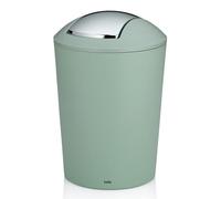 kela Marta Swing Lid Bin 5 L, Diameter 19.5 cm, Plastic, Jade Green, Matte Surface, 24555