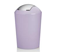 kela MARTA Swing Lid Bin, 5 L with Swing Lid, Plastic, Purple, Bathroom Dustbin, Pastel Purple, Matte