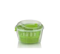 kela salad spinner with lid 24.5cm, left and right turning, salad spinner, plastic sieve for salad spinners or colanders for vegetables, fruit, penne, MAILIN, green