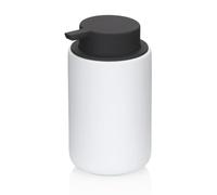 kela Sana 23947 Soap Dispenser 300 ml Diameter 9 cm Ceramic White Rubberised Surface with Black Pump Head