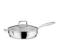kela 10185 FLAVORIA Flavaria Sauté 24 cm High Rim, 1.6 L Induction Frying Pan with Lid, Steam Outlet Valve, Casserole Dish Uncoated, Stainless Steel